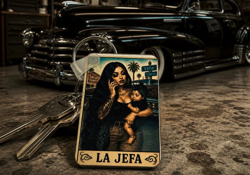 La Jefa 1 1/2 x 2 Key Chain