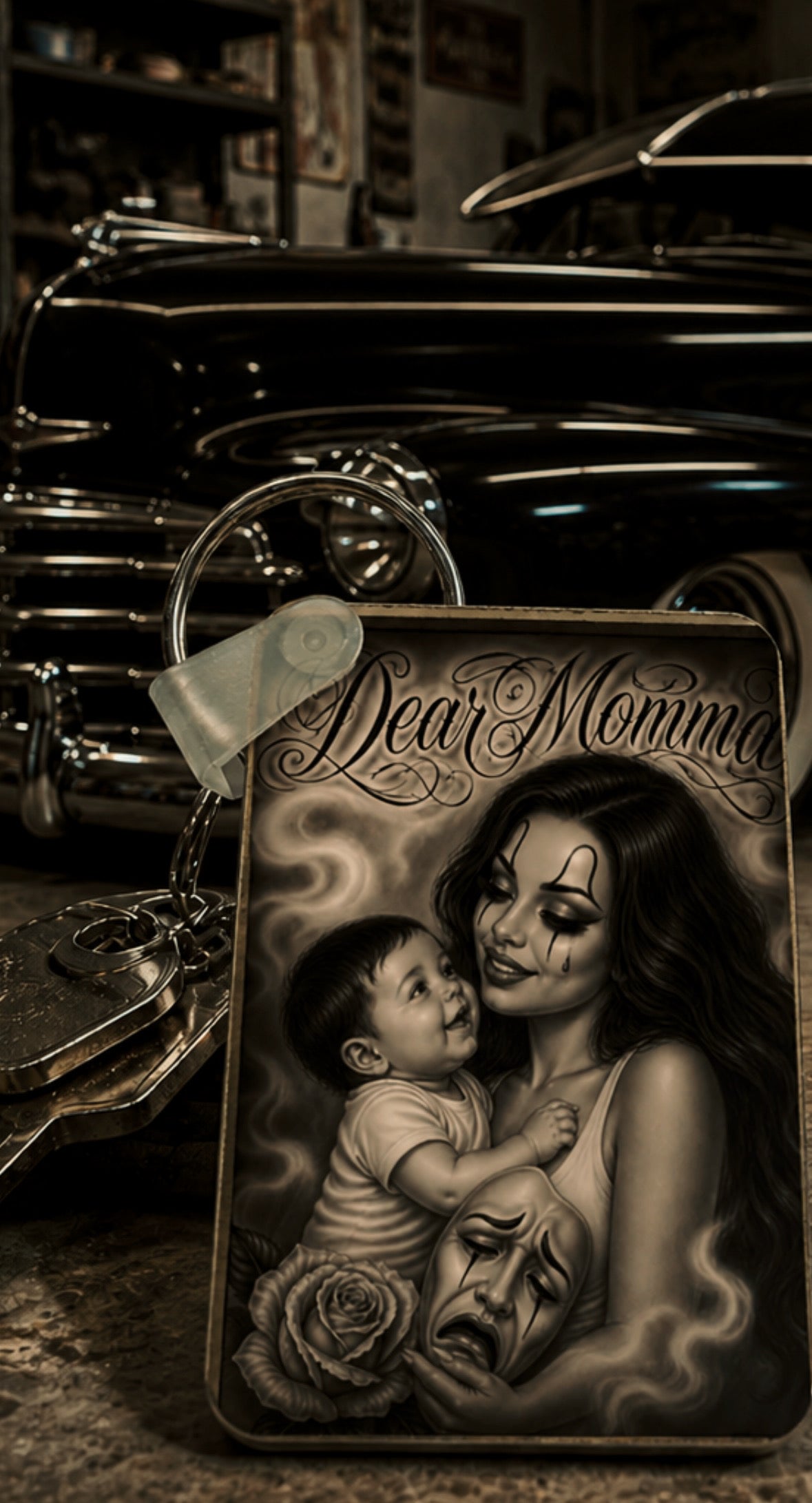 “Dear Momma” 1/2 x2 Key Chain